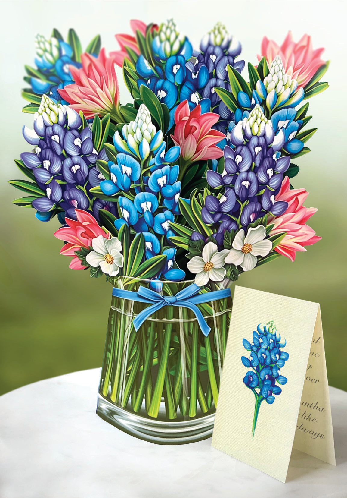 Blue Bonnets Pop Up Floral Bouquet