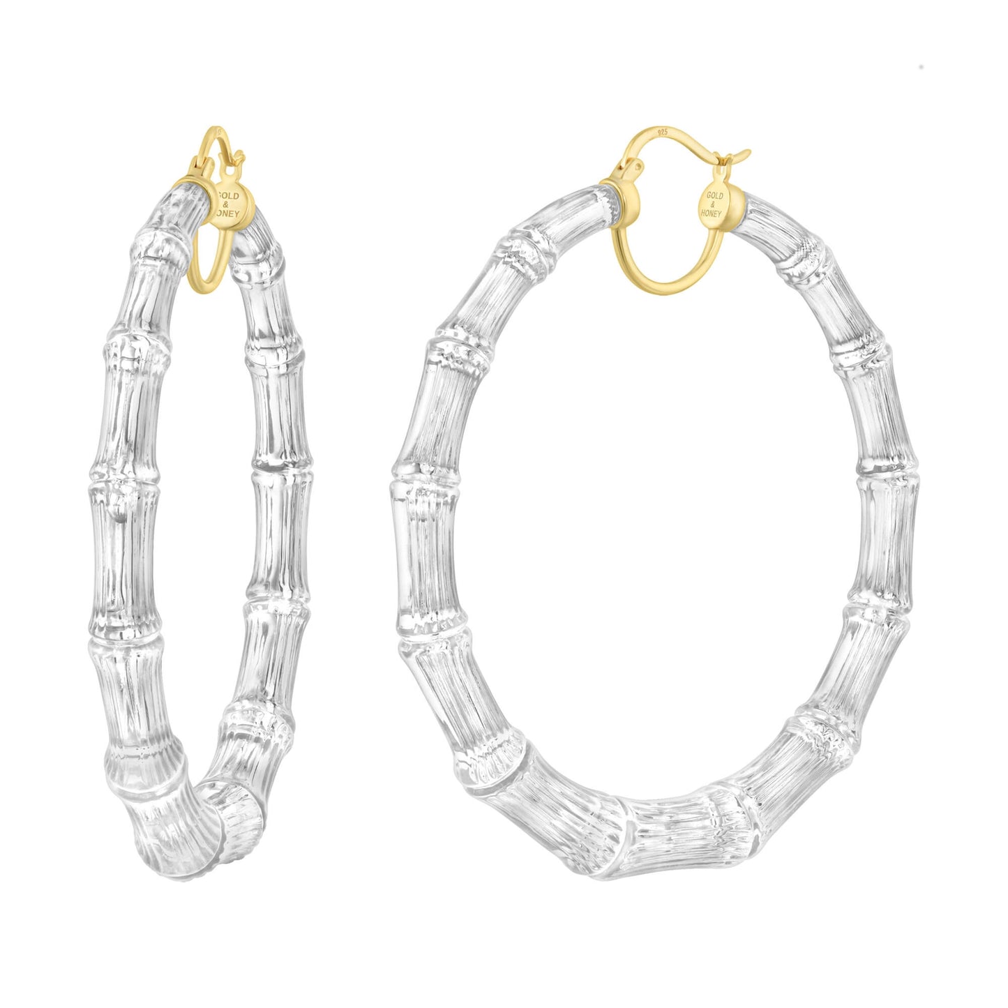 3" Clear Bamboo Hoop Earrings