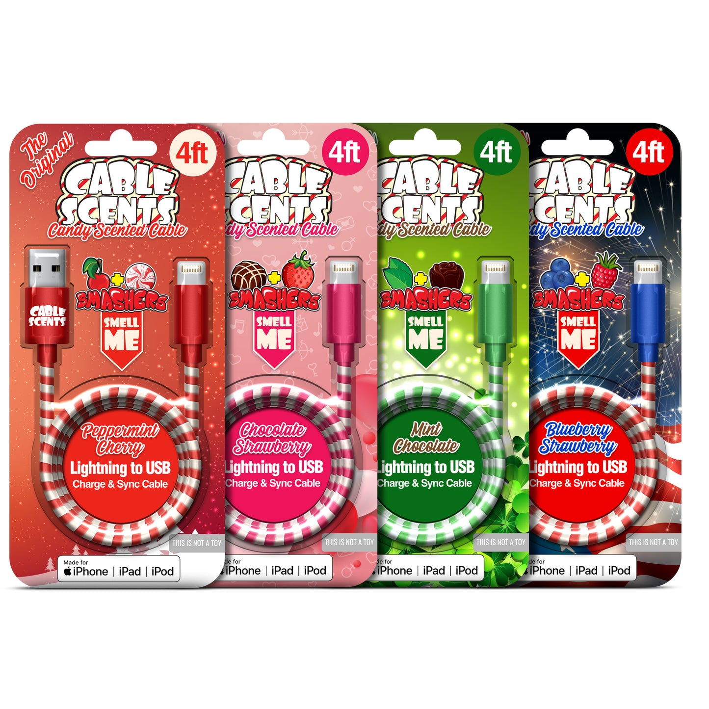 4 Foot Smashers Scented Charge Cable - Cell Phone