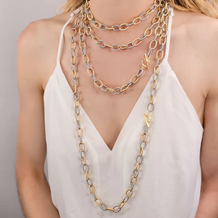 Two Tone Rope Chain Necklace