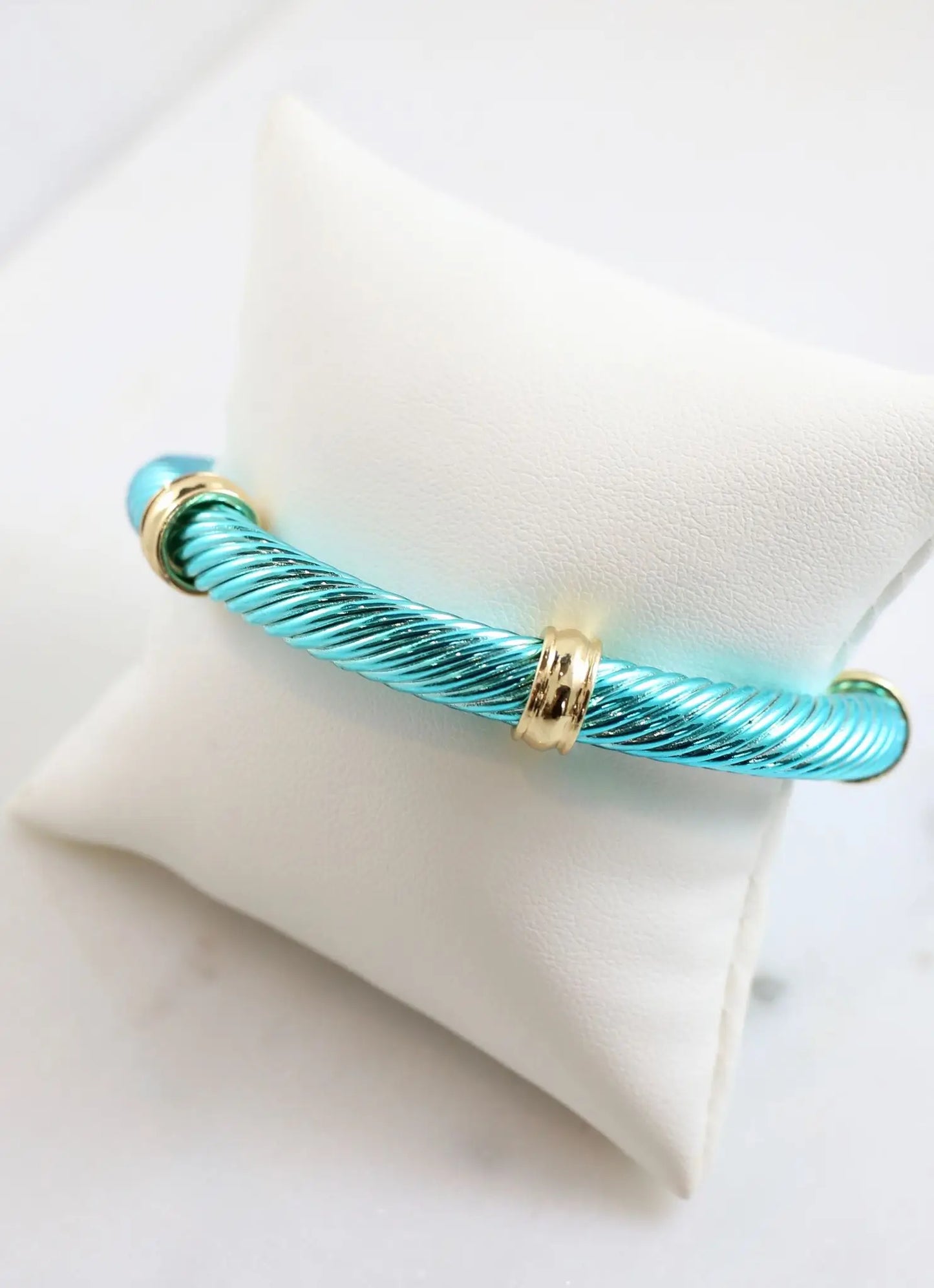 Abbay Cable Stretch Bracelet Turquoise