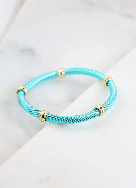 Abbottsford Stretch Cable Bracelet Turquoise