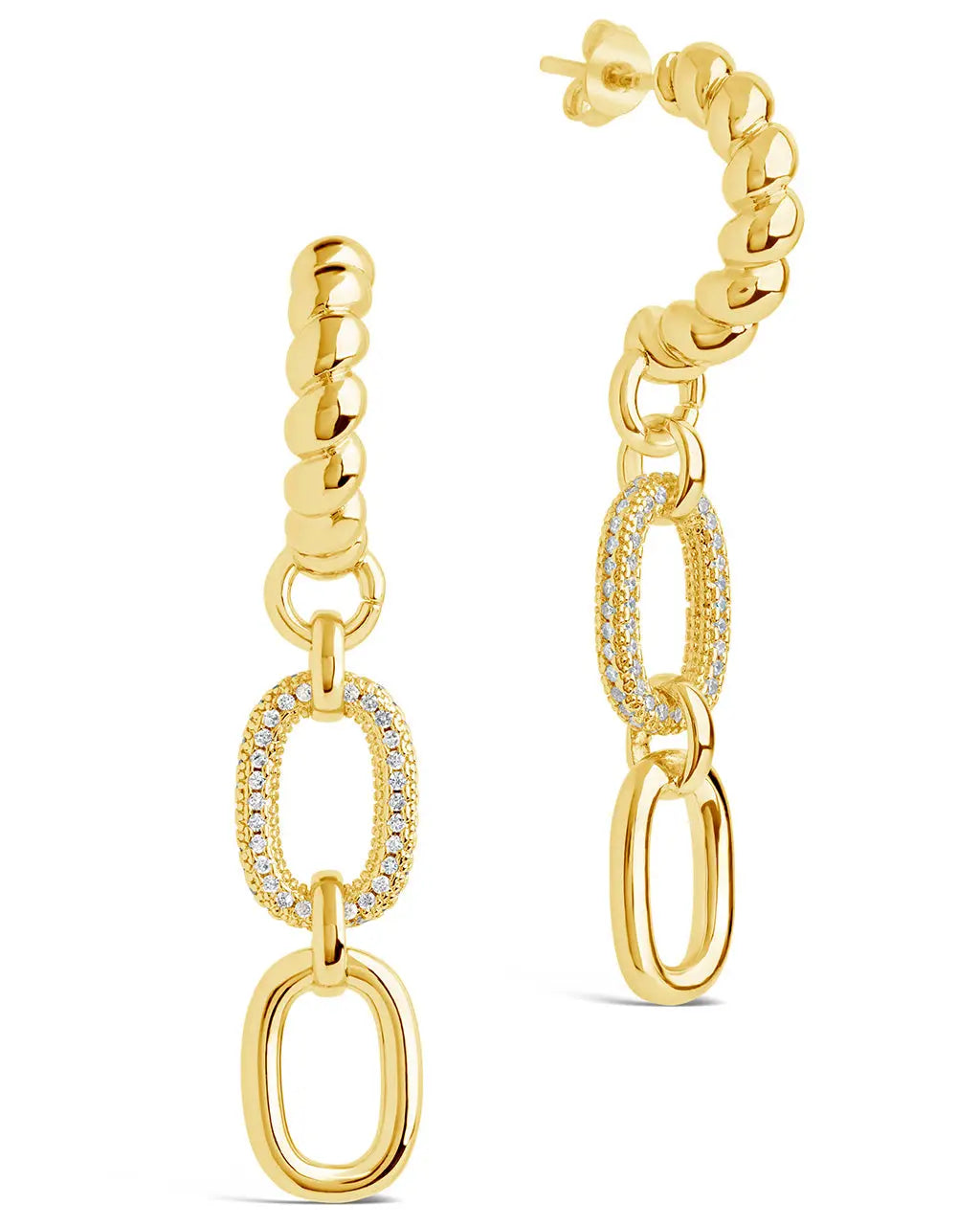 Andi Drop Hoop Earrings - Gold or Silver