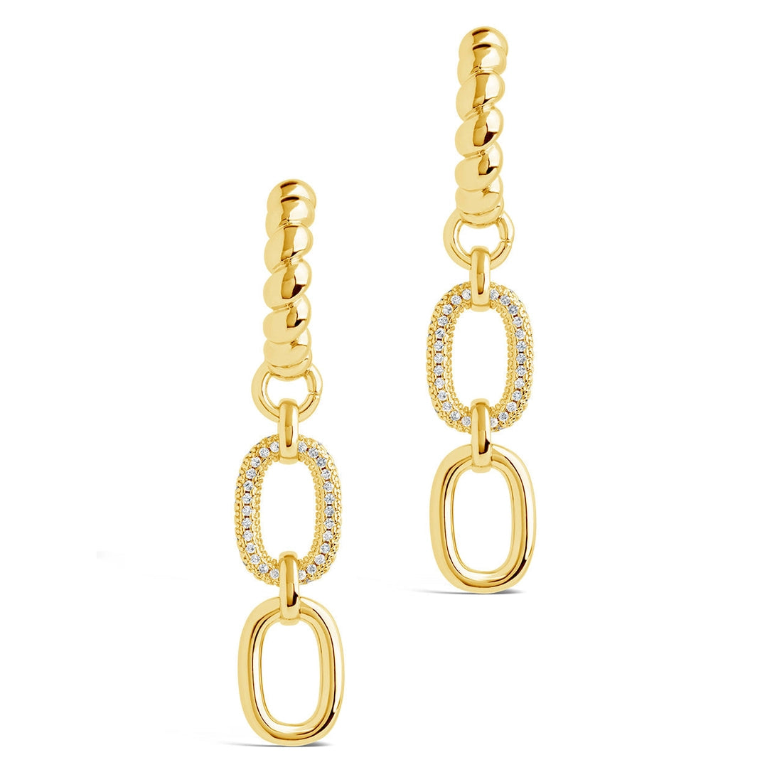 Andi Drop Hoop Earrings - Gold or Silver