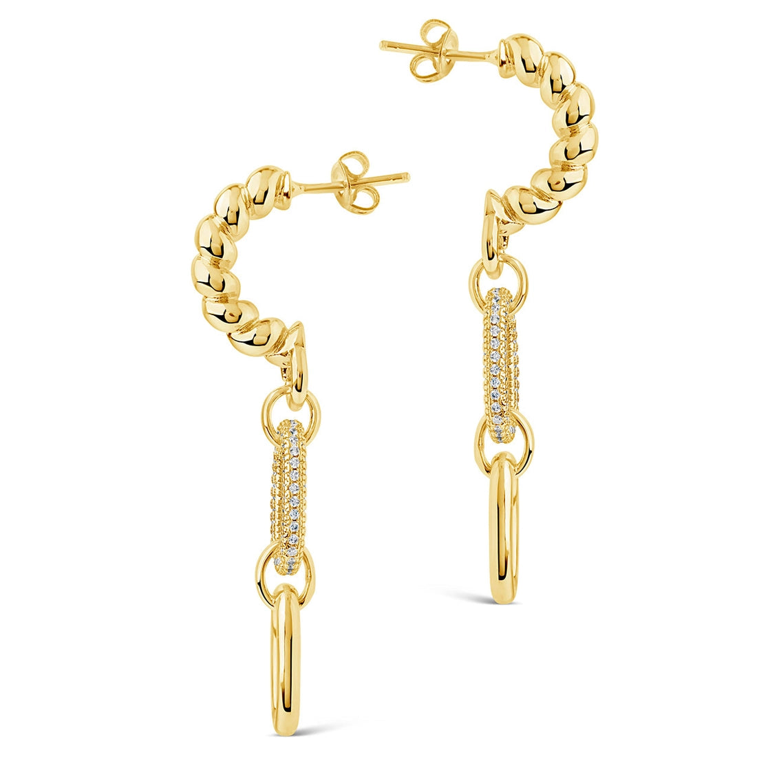 Andi Drop Hoop Earrings - Gold or Silver