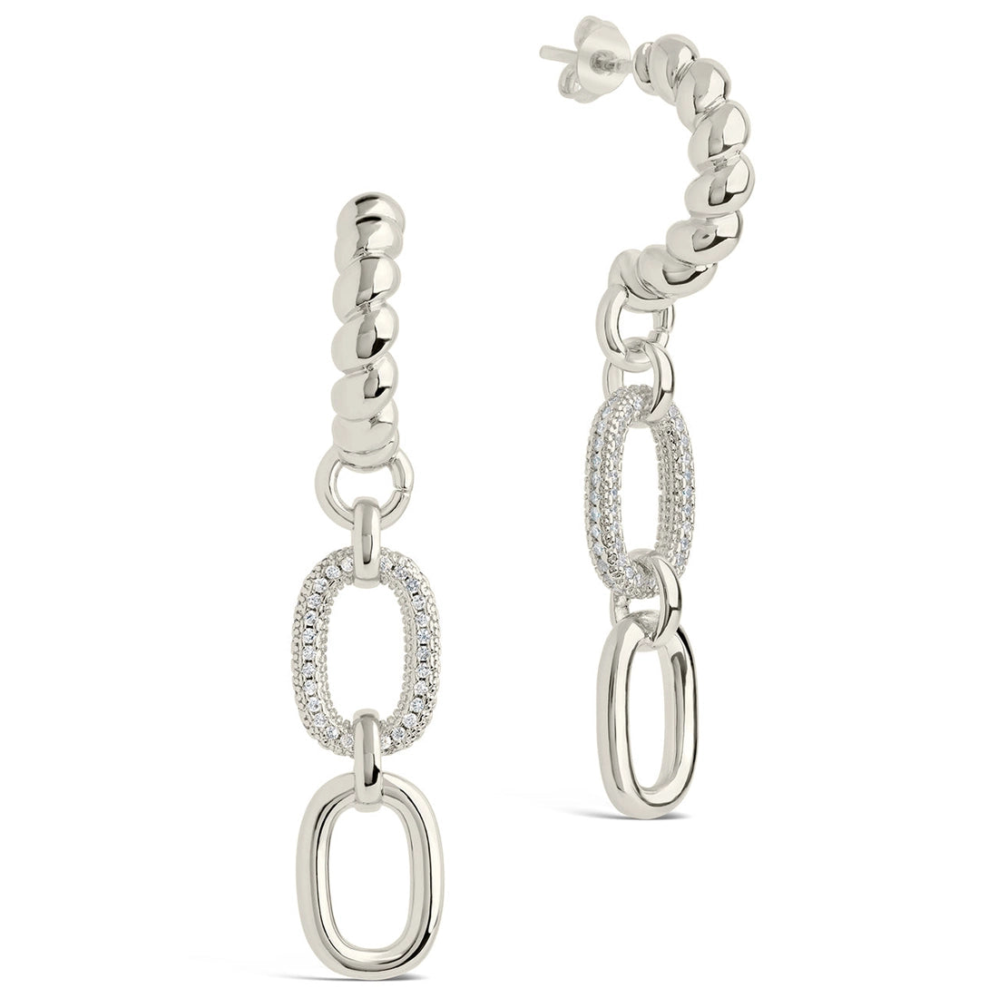 Andi Drop Hoop Earrings - Gold or Silver