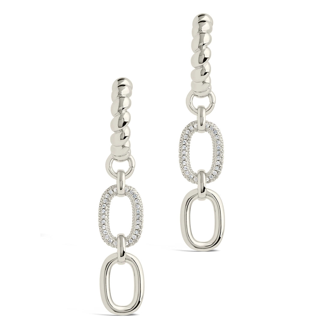 Andi Drop Hoop Earrings - Gold or Silver