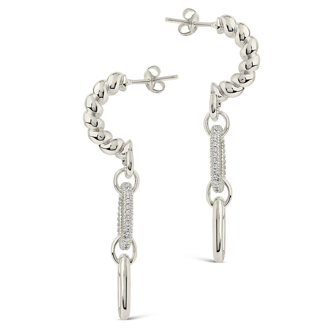 Andi Drop Hoop Earrings - Gold or Silver