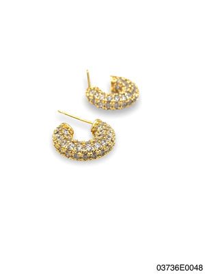 Arden petite hoop Earrings, Gold, Clear