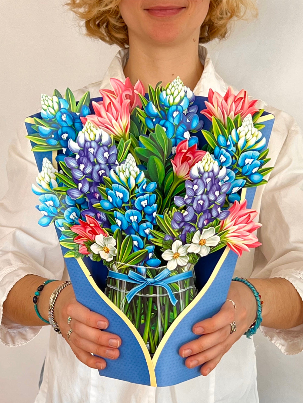 Blue Bonnets Pop Up Floral Bouquet