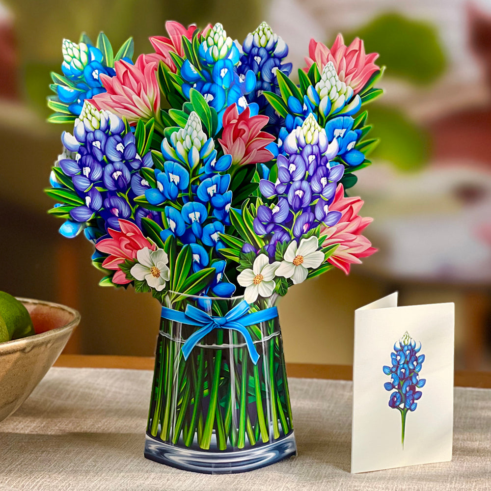 Blue Bonnets Pop Up Floral Bouquet