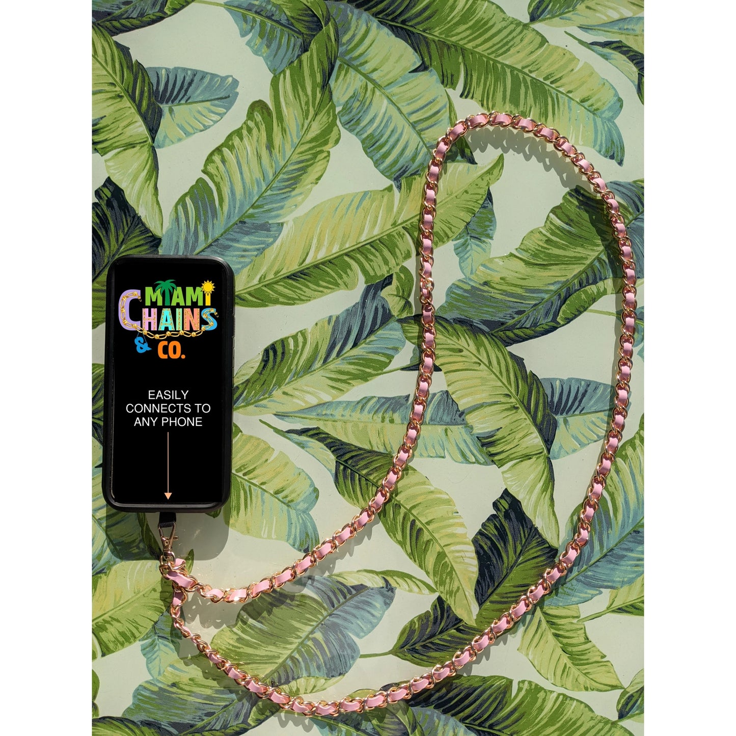 Ballet Pink + Gold - Crossbody Cell Phone Chain