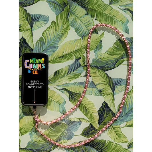 Ballet Pink + Gold - Crossbody Cell Phone Chain