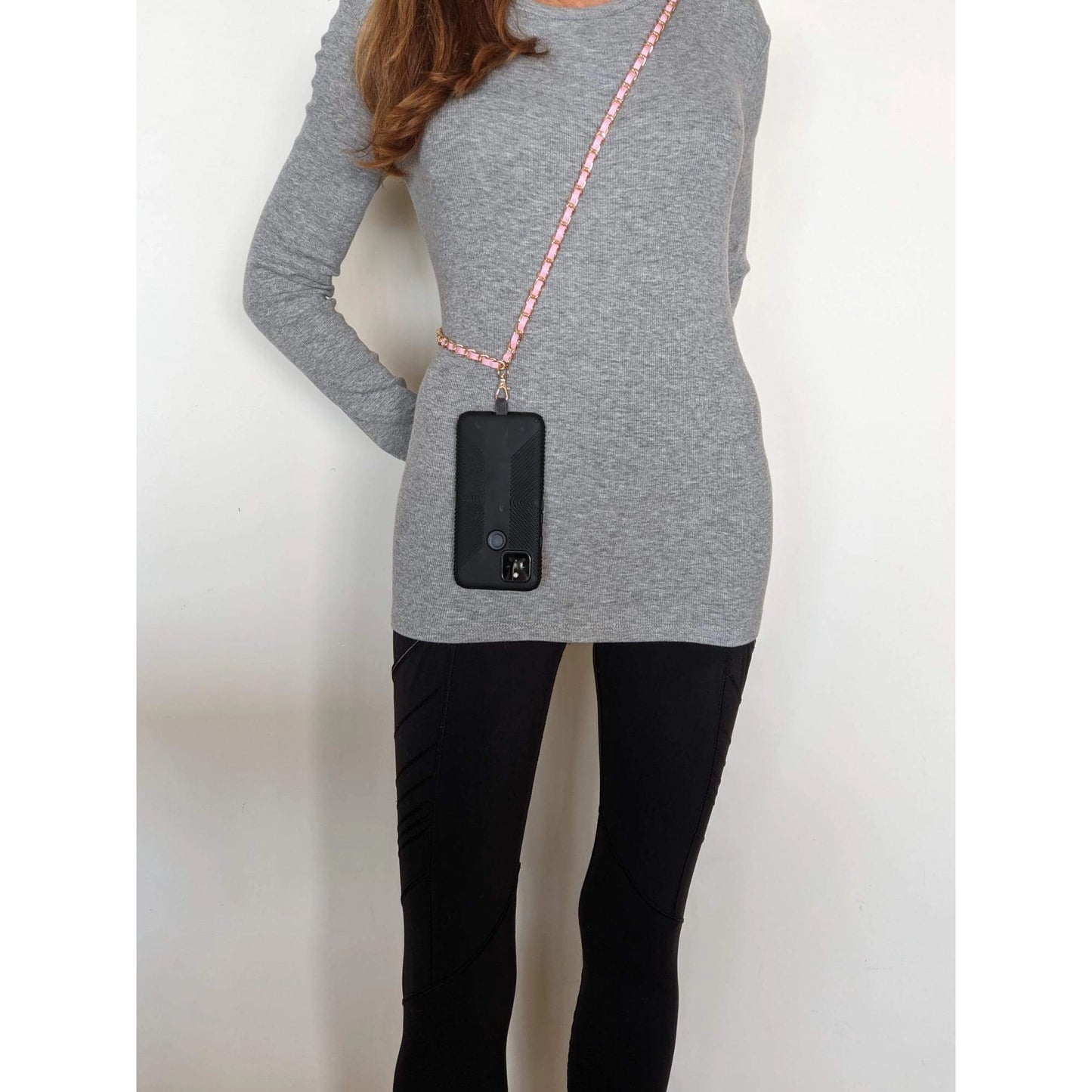 Ballet Pink + Gold - Crossbody Cell Phone Chain