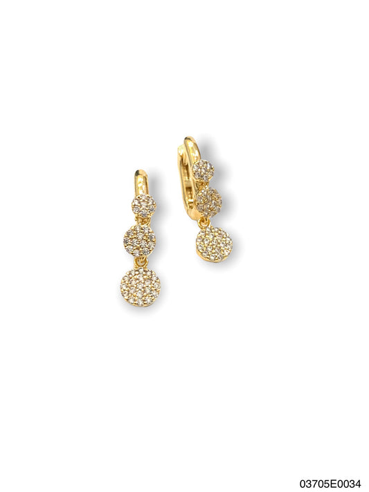 Belle petite hoop Earrings, Gold, Clear