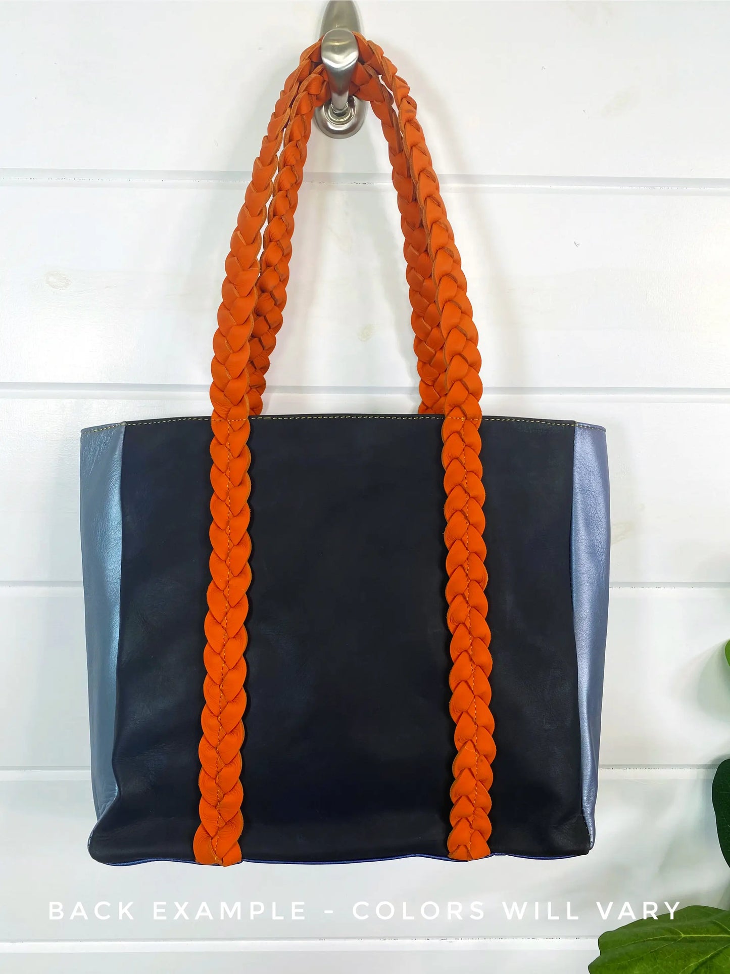 Joli Leather Hair on Hide Braided Handle Tote Bag Purse