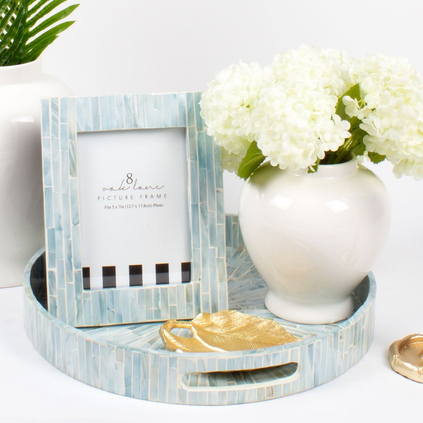 Blue Mother of Pearl 5x7 Picture Frame