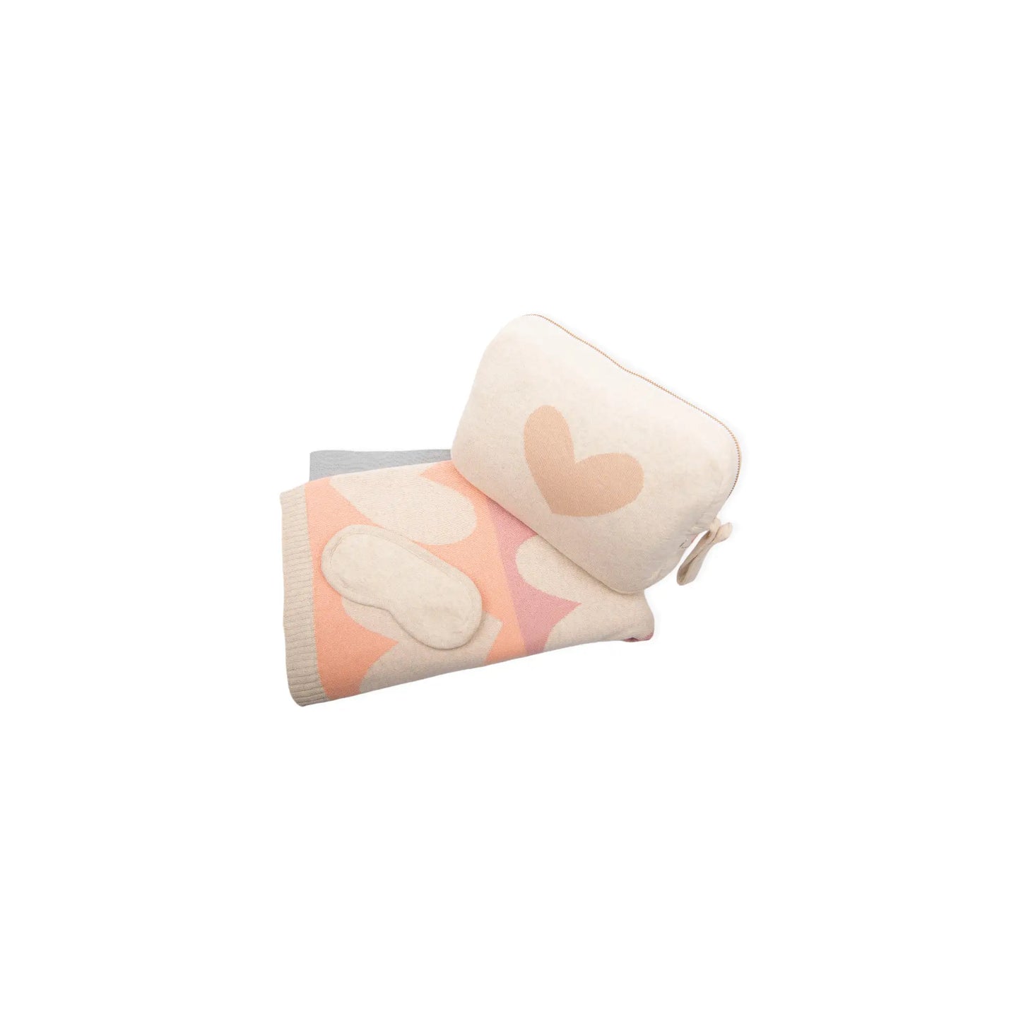 Blush Hearts - Pastel Travel Blanket