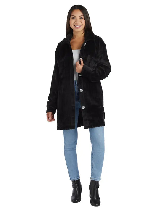 Button Down Embossed Shacket