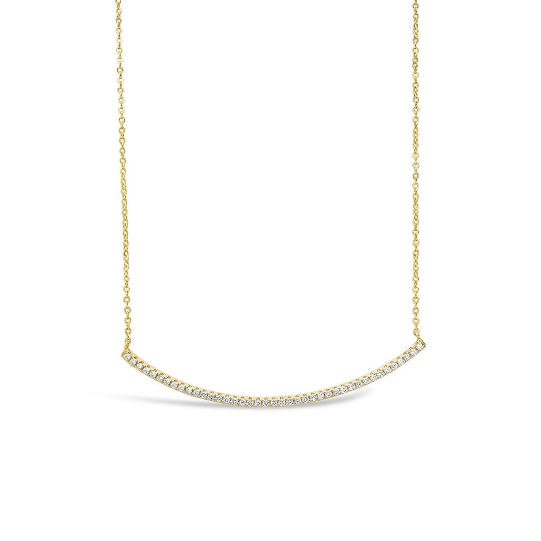 CZ Curved Bar Necklace