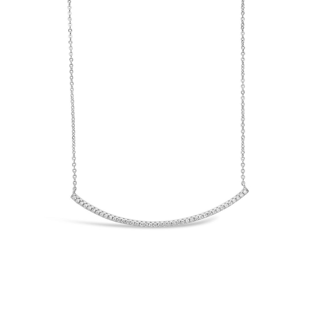CZ Curved Bar Necklace
