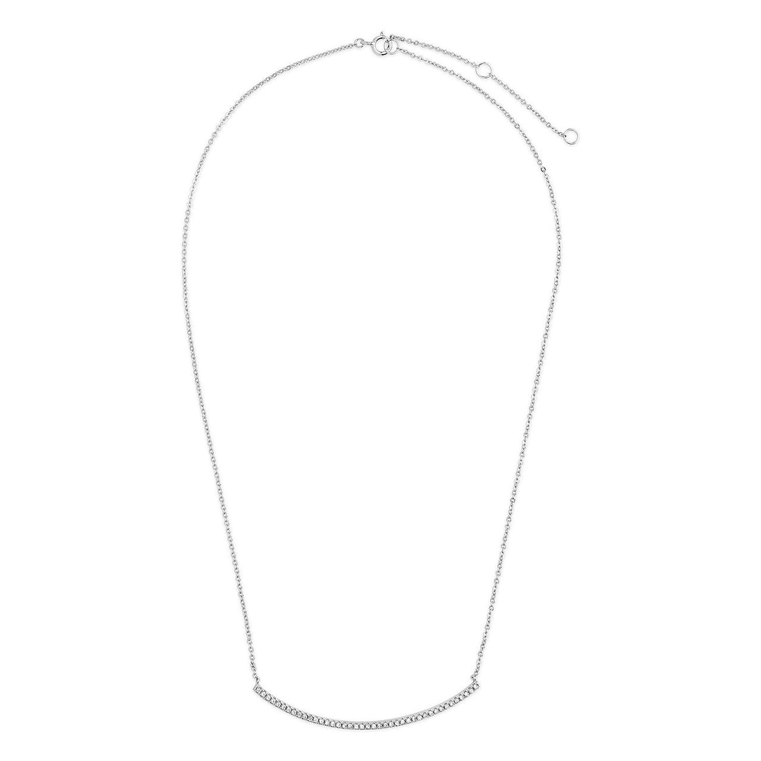CZ Curved Bar Necklace