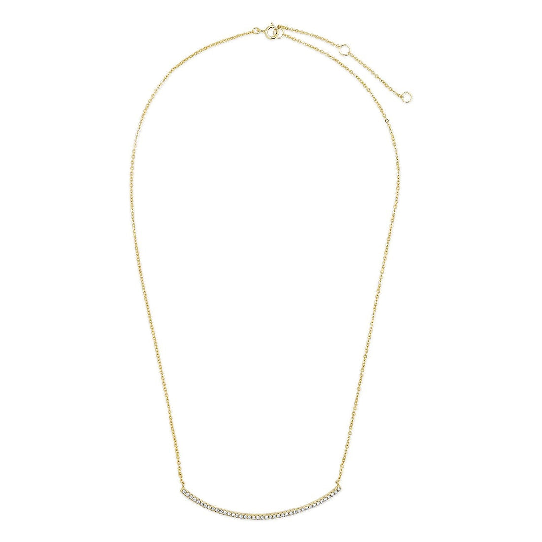 CZ Curved Bar Necklace
