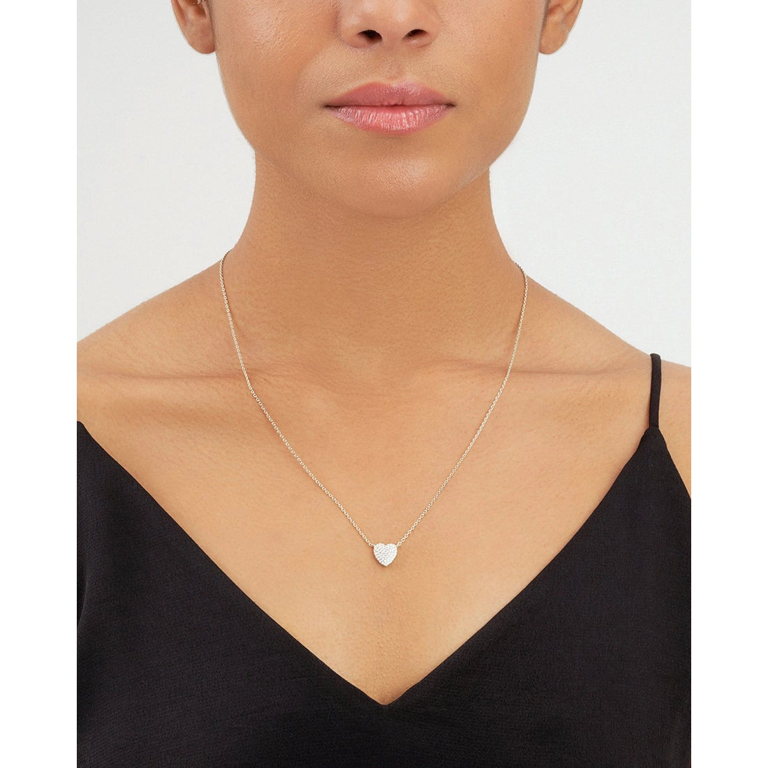 CZ Heart Pendant Necklace