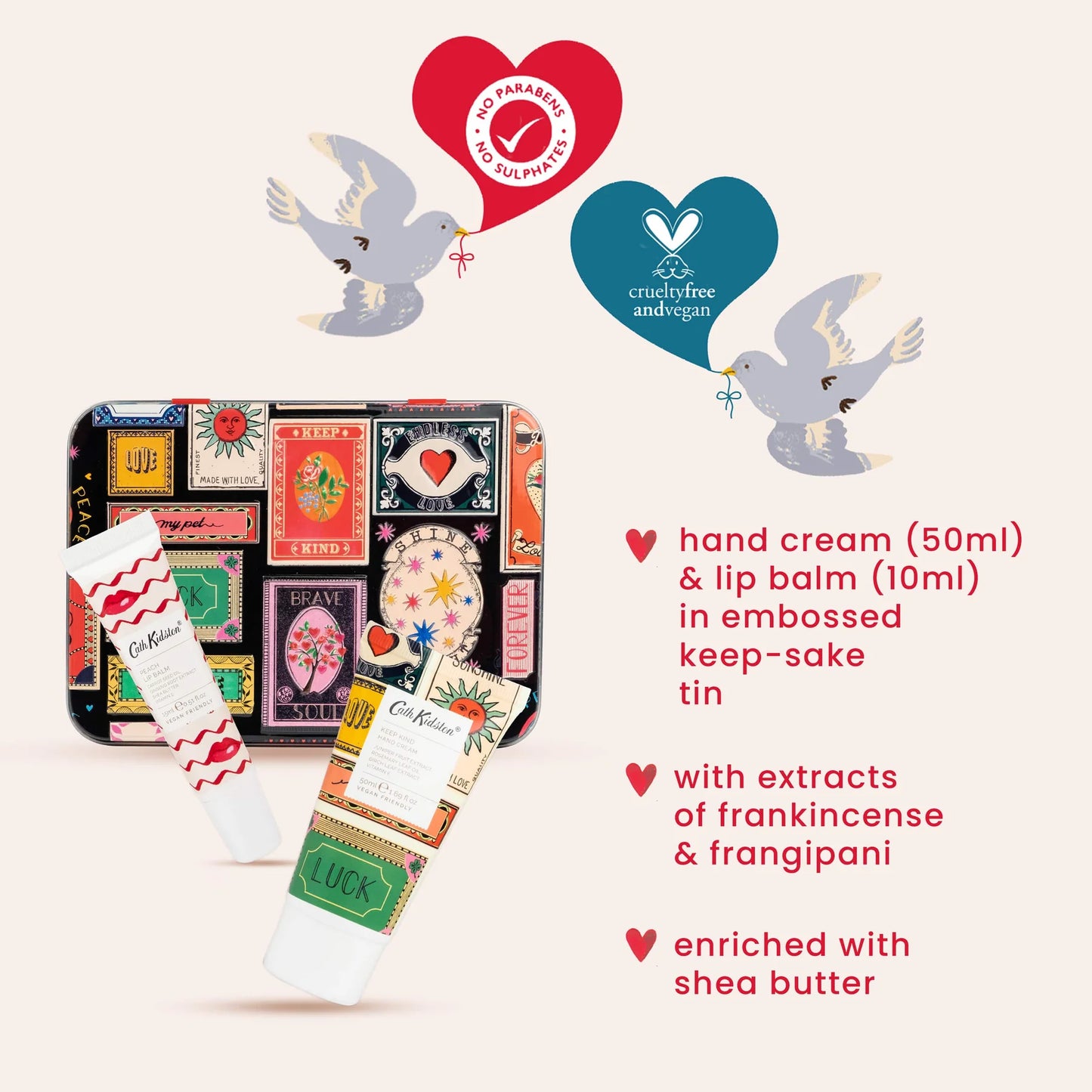 Cath Kidston Keep Kind Hand lotion & Lip balm Tin