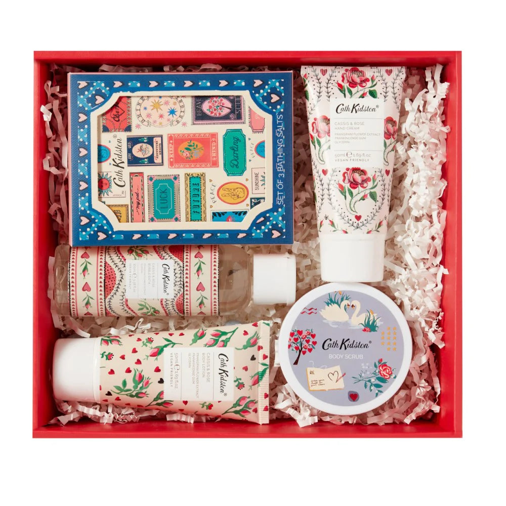 Cath Kidston Keep Kind Pamper Hamper Set - Cream/Lotion, Bubble Bath, Body Scrub