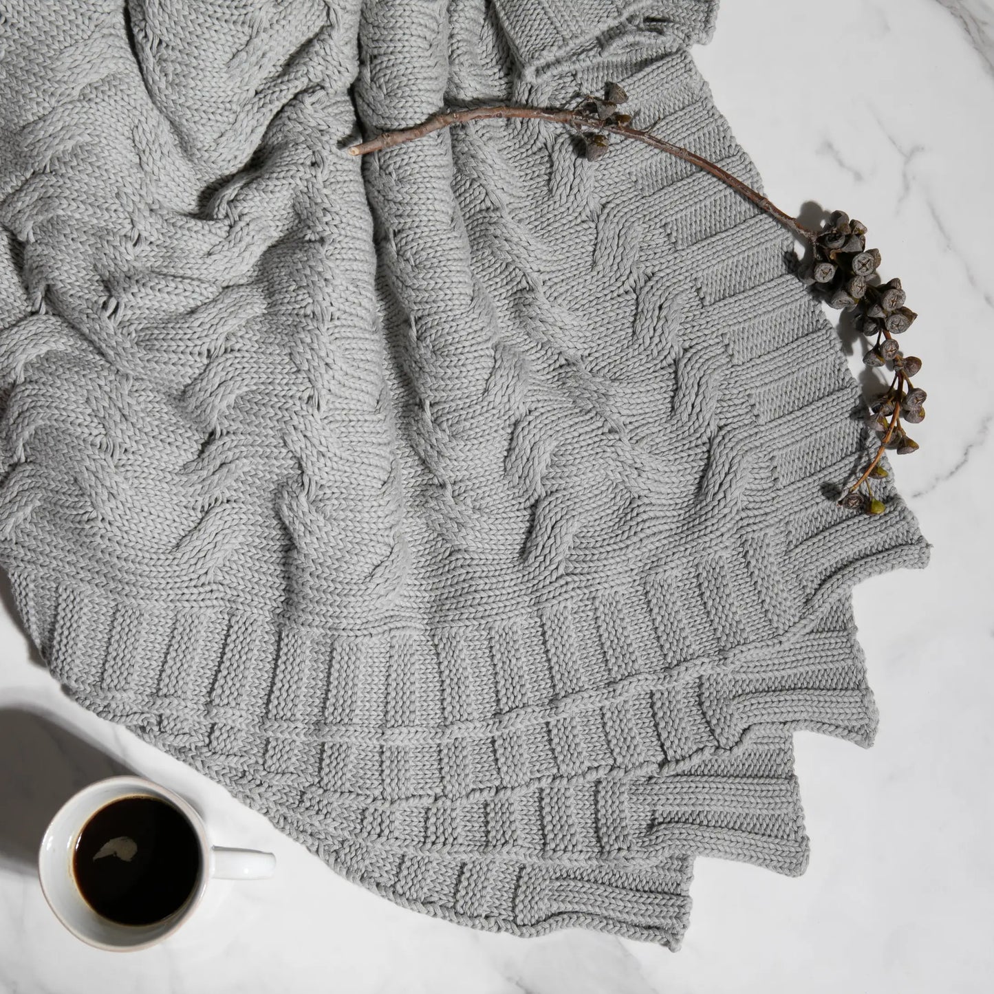 Chunky Cable - Cripple Grey Blanket