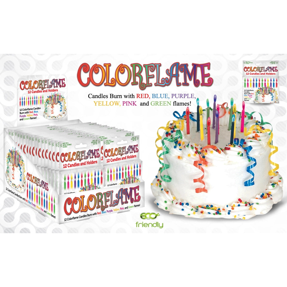 Colorflame Birthday Candles 26 Piece Counter Display