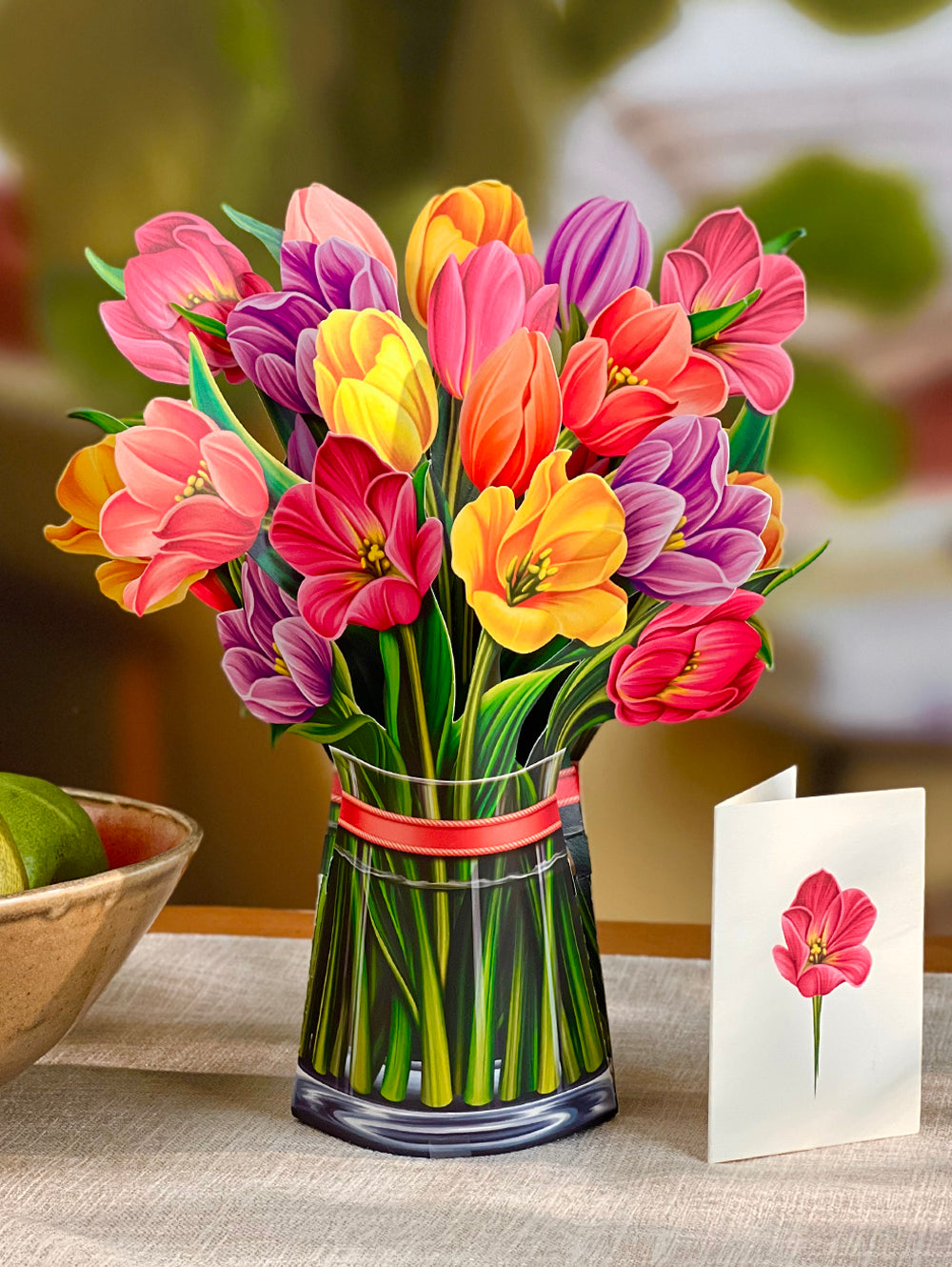 Festive Tulips Pop Up Flower Bouquet