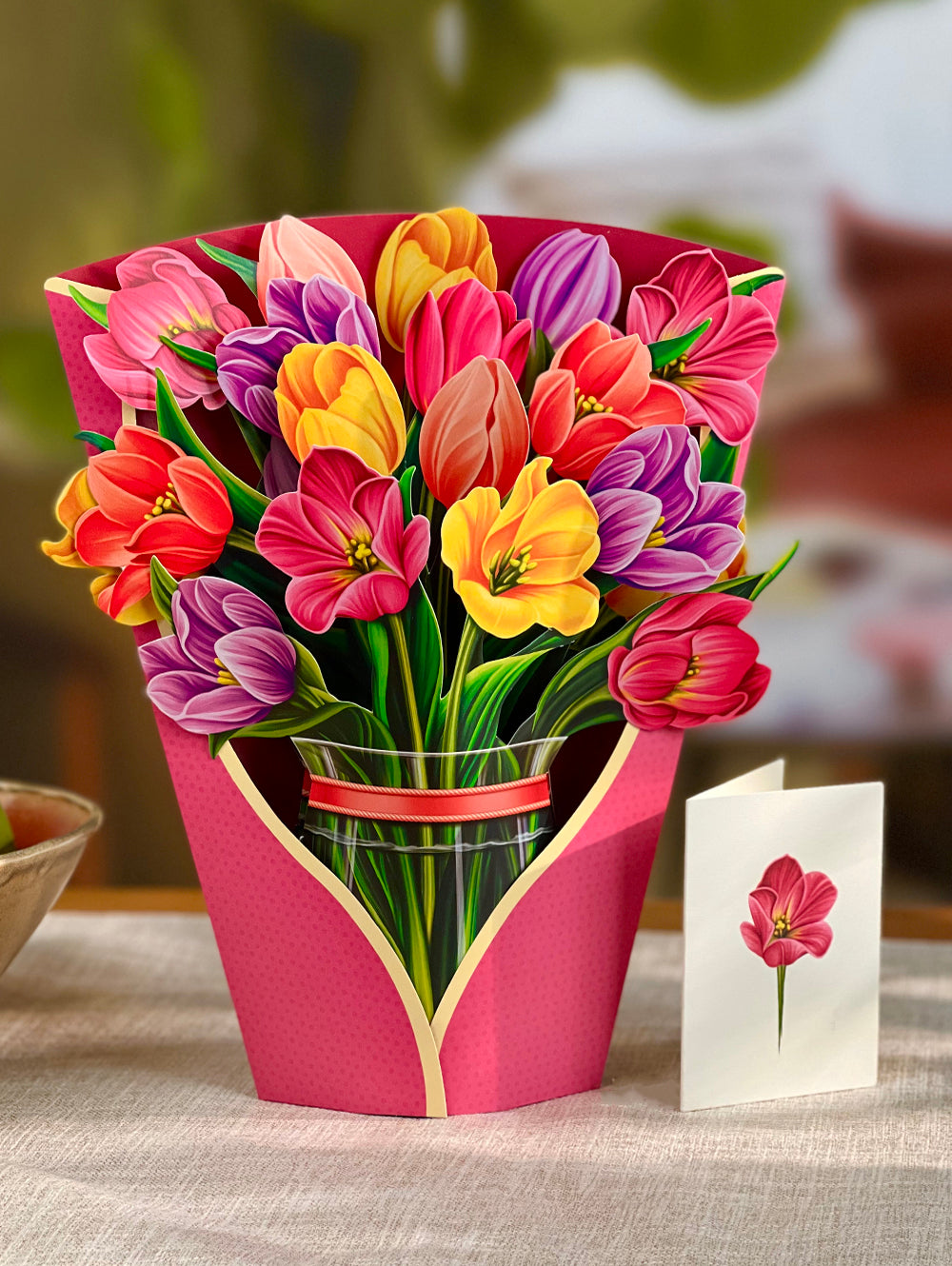 Festive Tulips Pop Up Flower Bouquet
