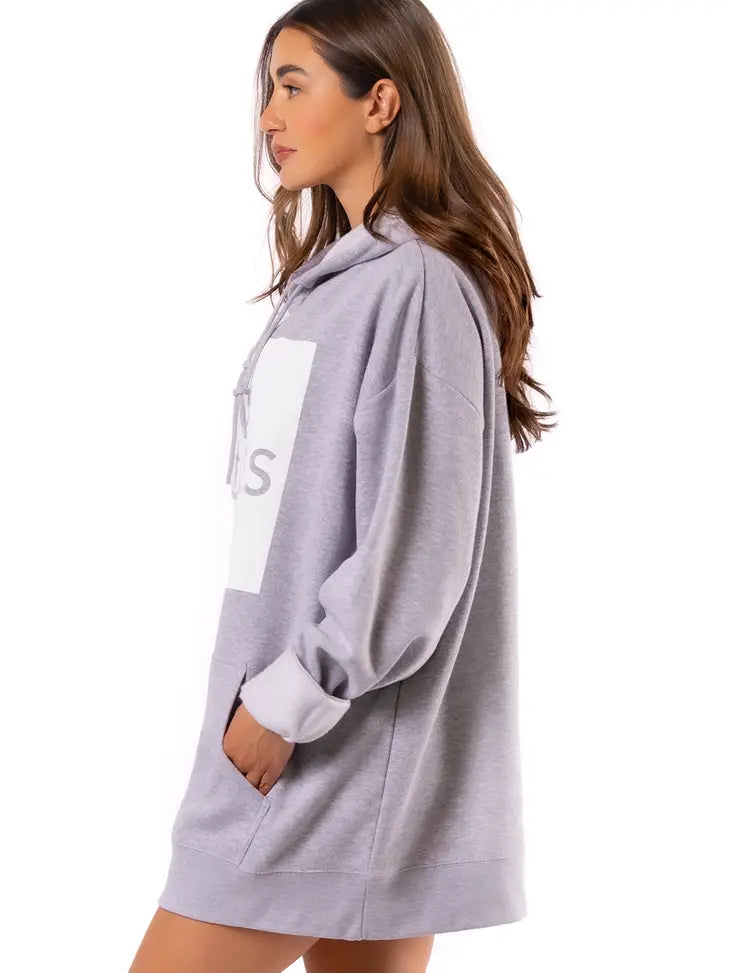 Drix Oversized Hoodie Sweatshirt - No one Cares (Grey)