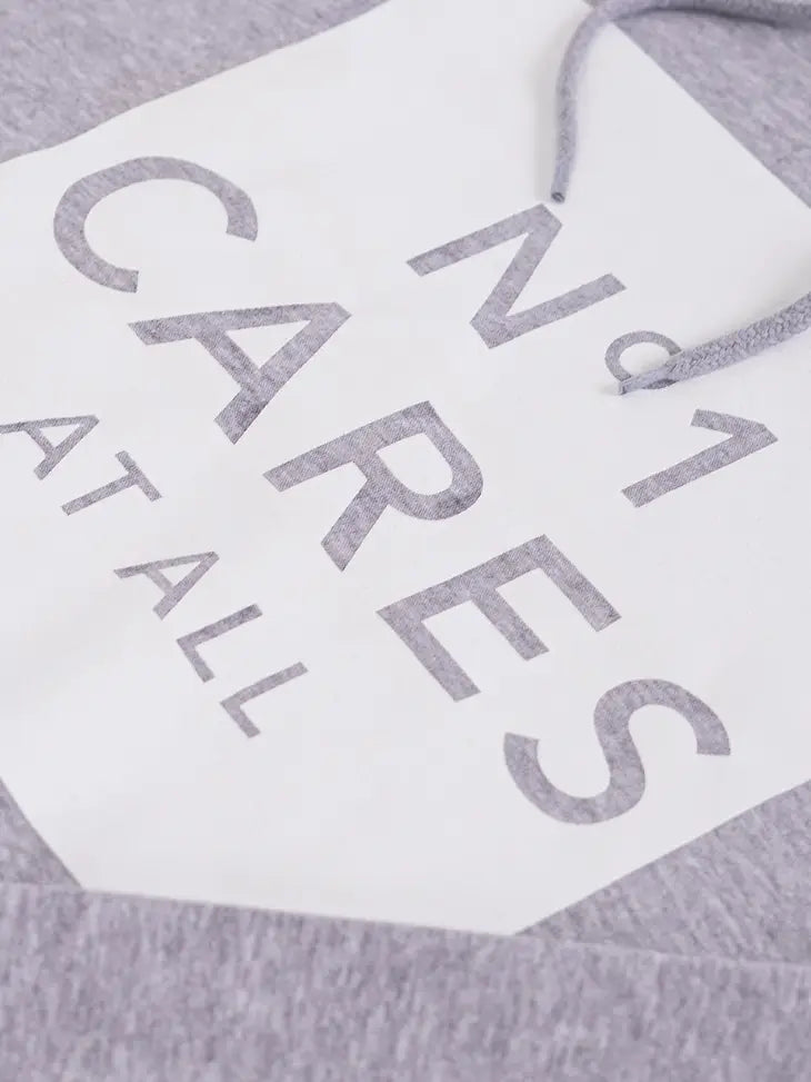 Drix Oversized Hoodie Sweatshirt - No one Cares (Grey)