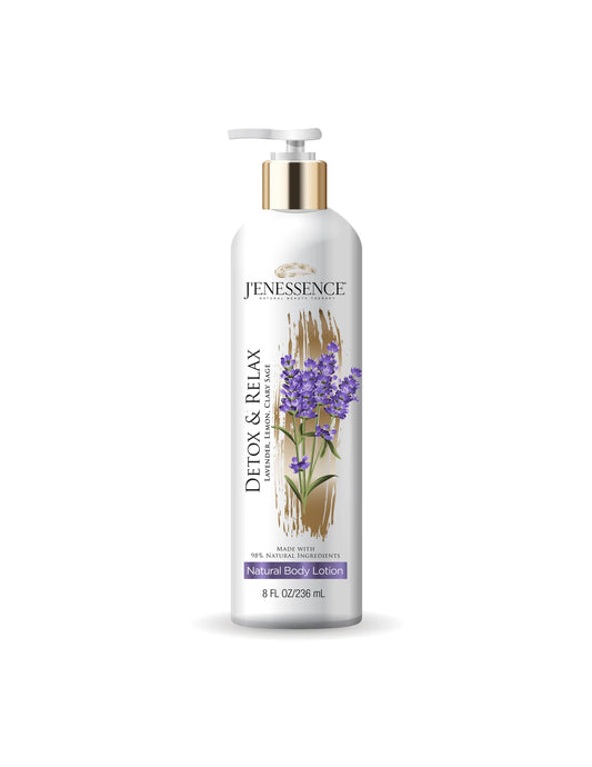 Detox & Relax 98% Natural Therapeutic Body Lotion (Lavender, Lemon, Clary Sage)