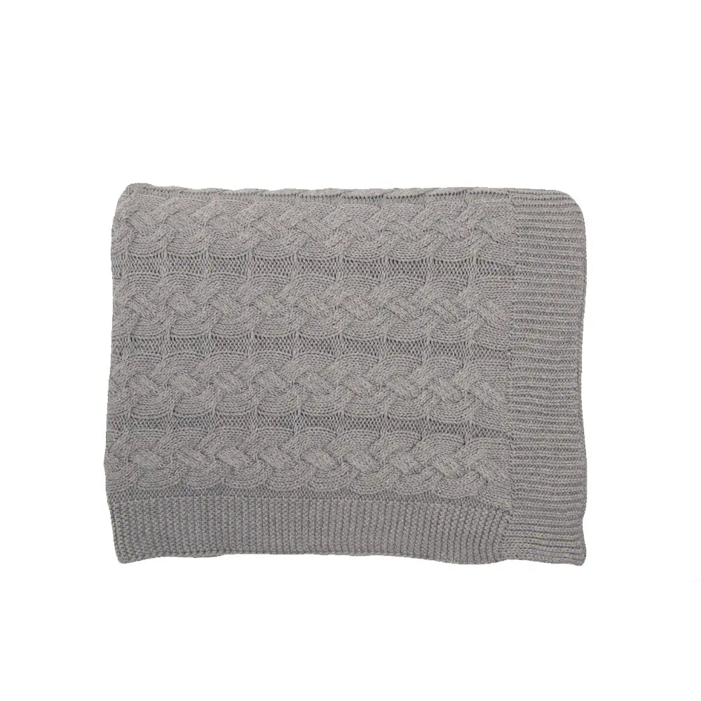 Double Cable - Lt Grey Mel Blanket