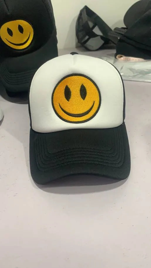EISLEY SMILE TRUCKER HAT WHITE WITH BLACK