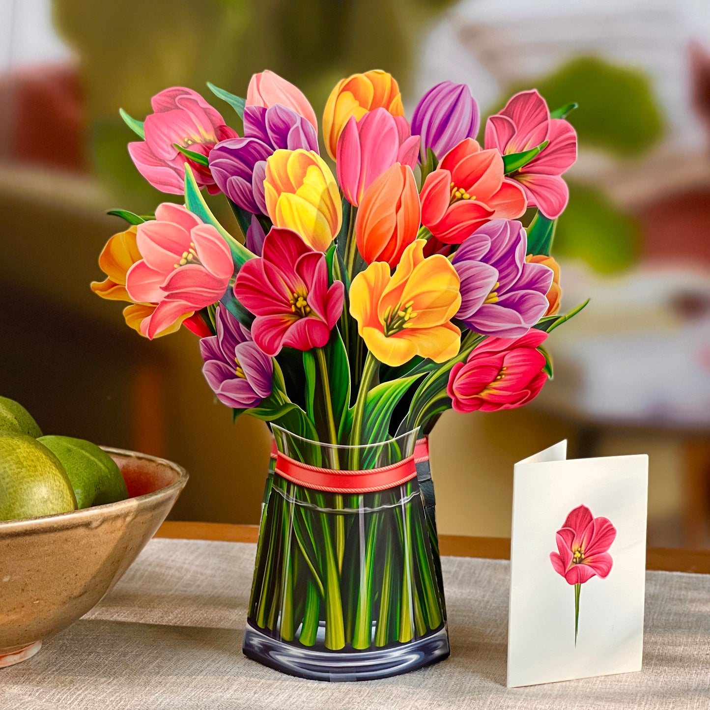 Festive Tulips Pop Up Flower Bouquet