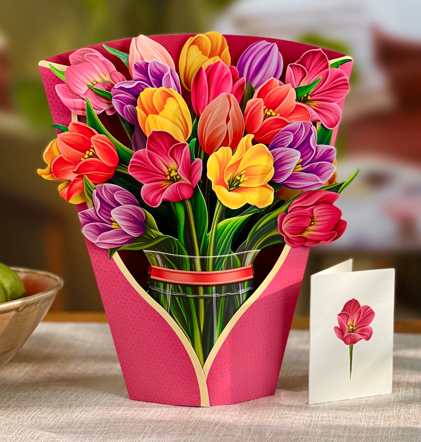 Festive Tulips Pop Up Flower Bouquet
