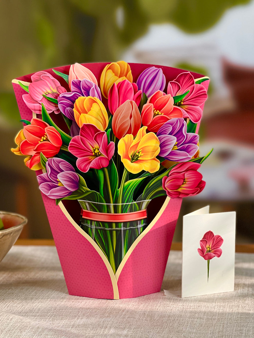Festive Tulips Pop Up Flower Bouquet