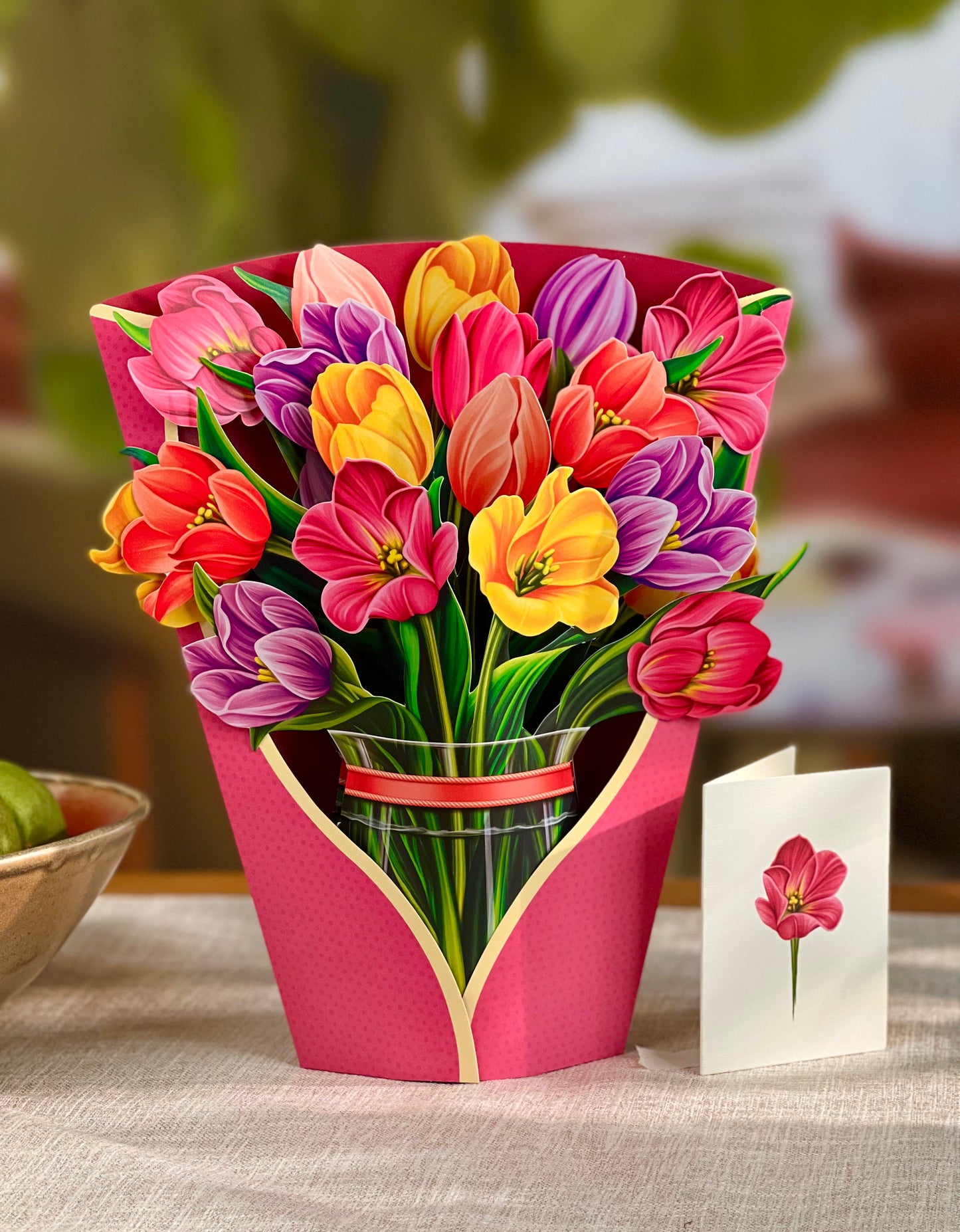 Festive Tulips Pop Up Flower Bouquet