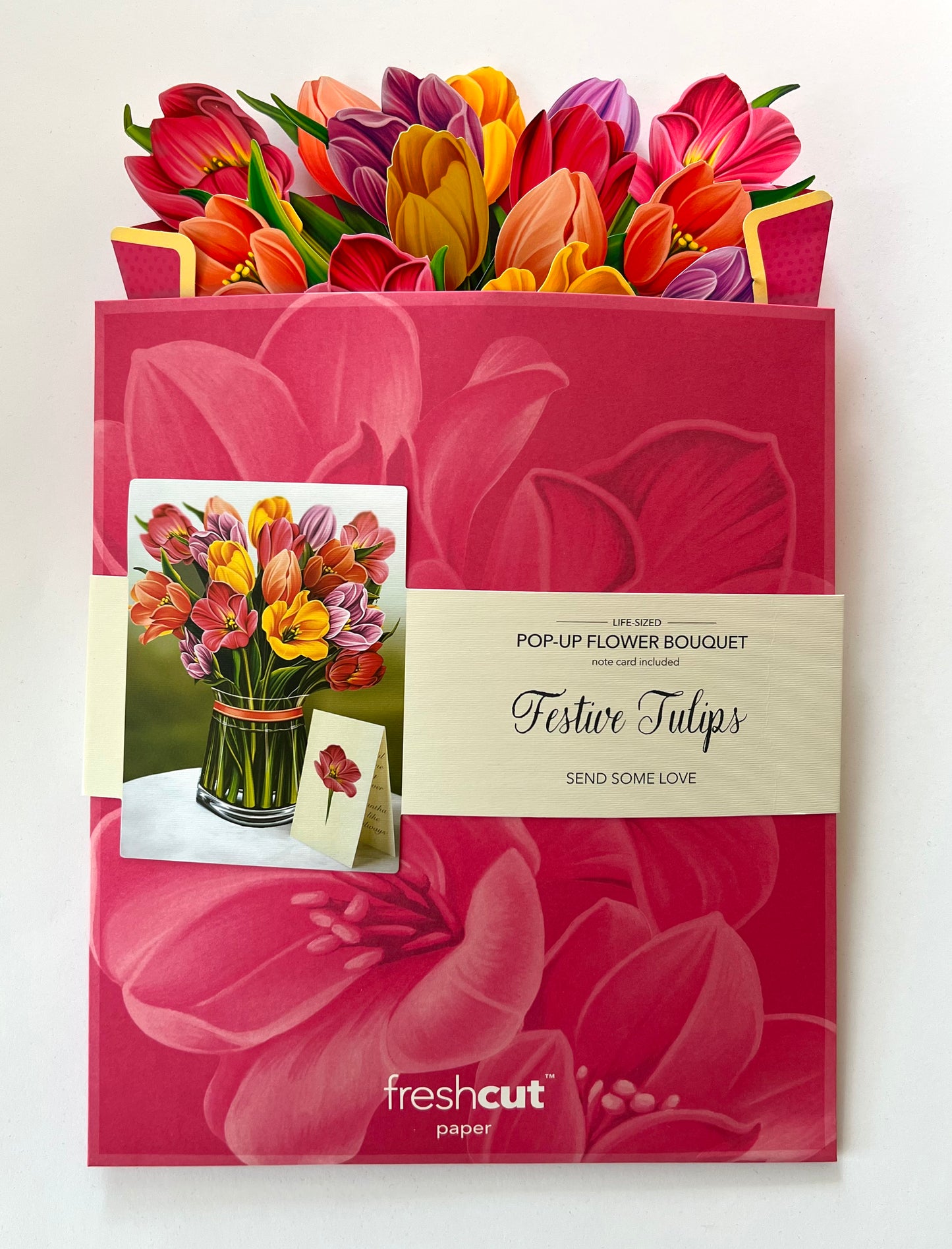 Festive Tulips Pop Up Flower Bouquet