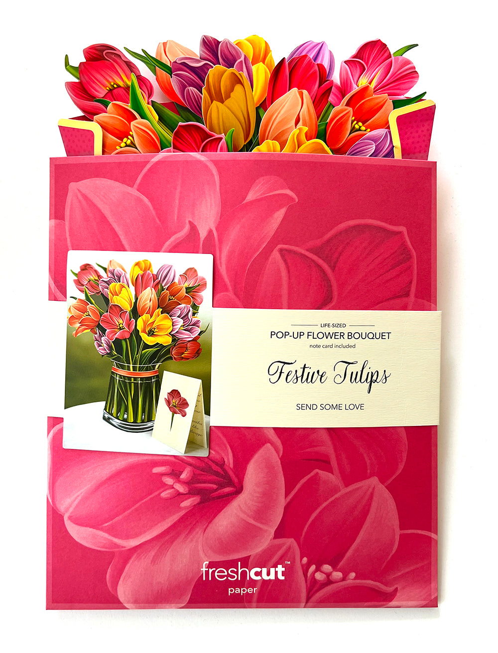 Festive Tulips Pop Up Flower Bouquet