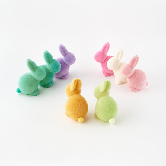 Flocked Easter Seated Bunny 7"