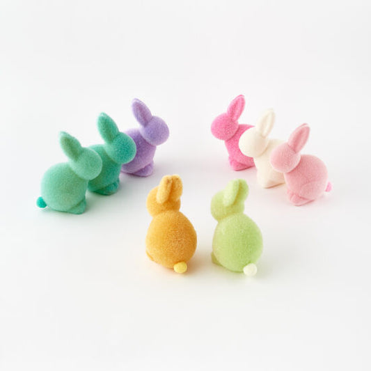 Flocked Easter Seated Bunny 7"