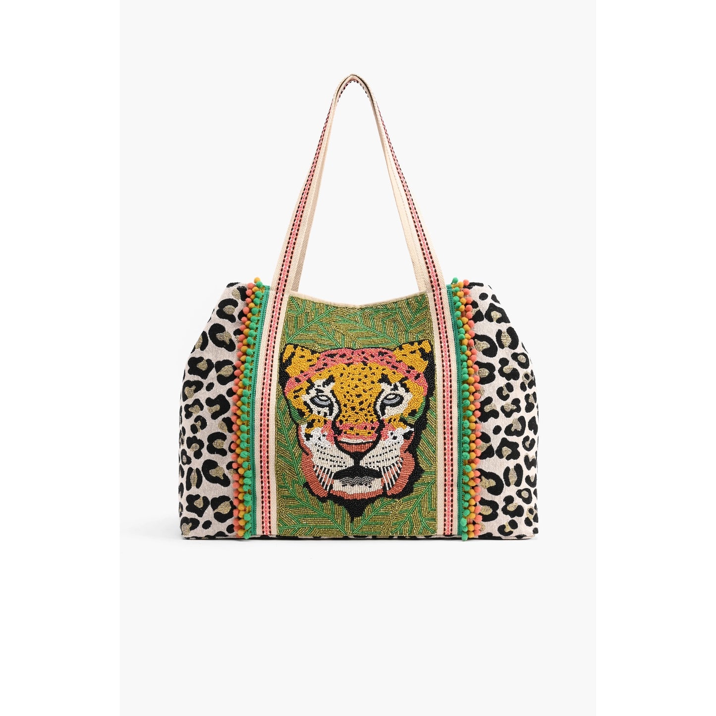 Forestry Leopard Embellished Tote