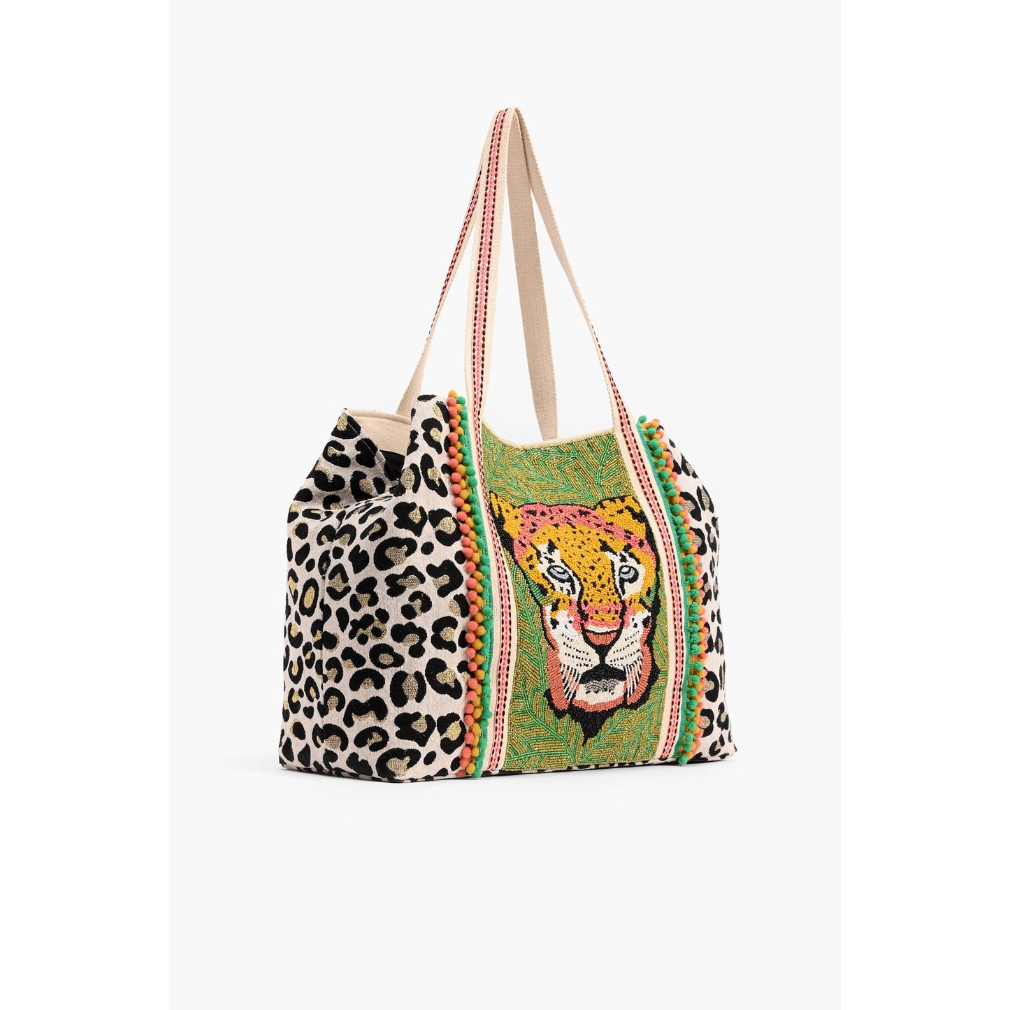 Forestry Leopard Embellished Tote