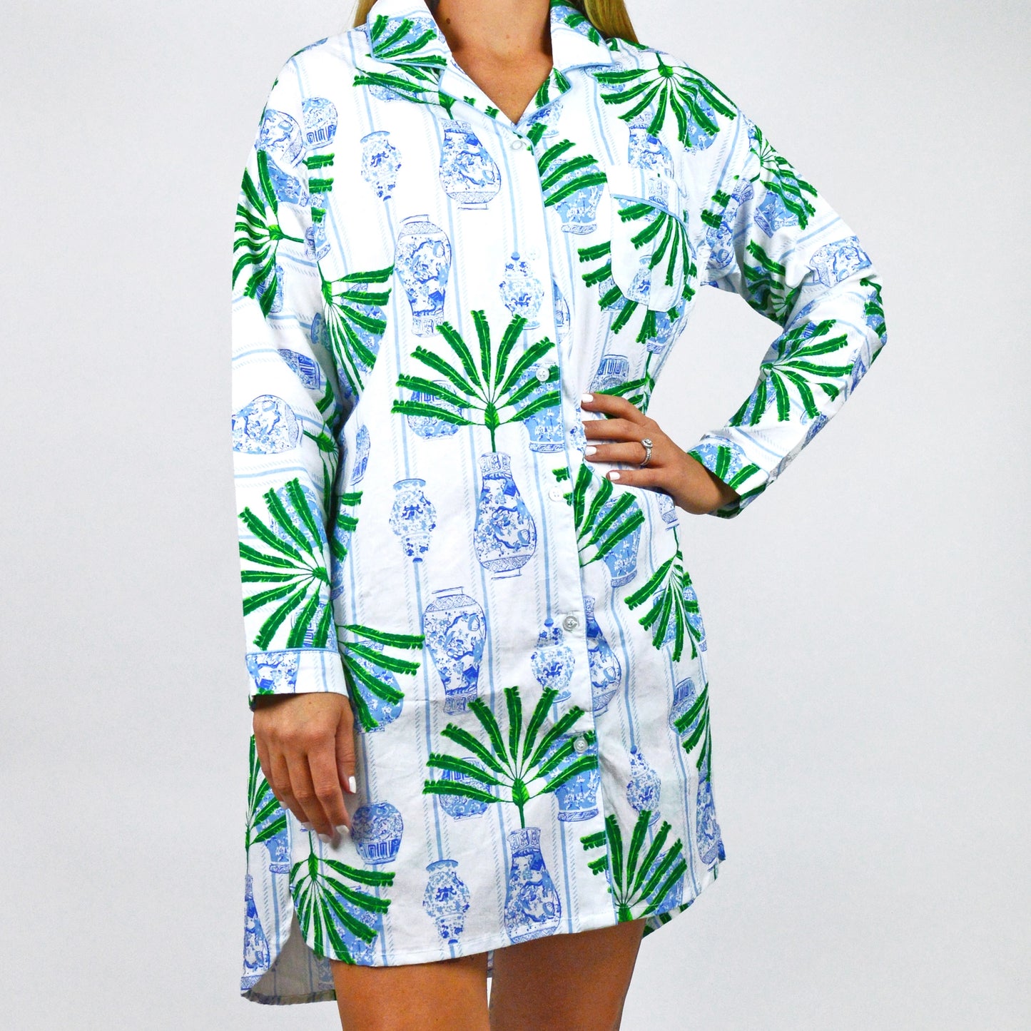 Ginger Jar Palm Tunic Sleep Shirt